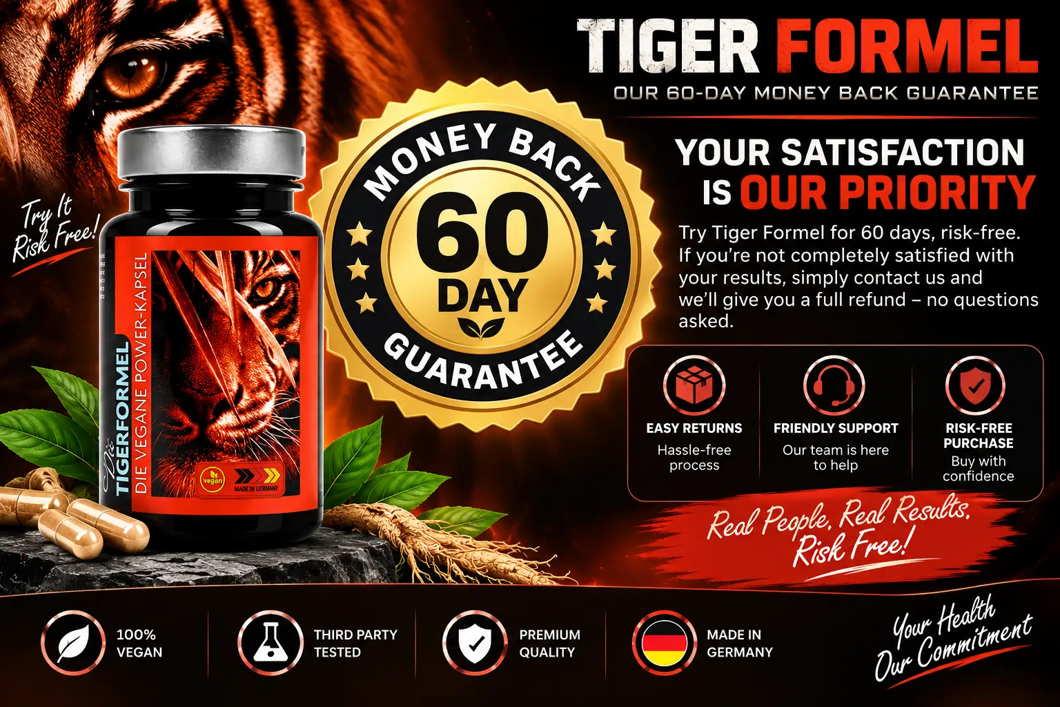 Tiger Formel money-back guarantee